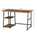 HOMCOM Workstation with 2 Shelves Rustic Brown 600 x 760 mm