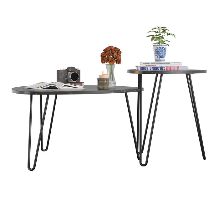 Novogratz Accent tables 7021899COMNUK Black Marble 830.6 (W) x 835.7 (D) x 574 (H) mm