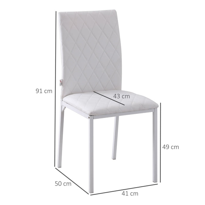HOMCOM Dining Chair 835-478V70WT White
