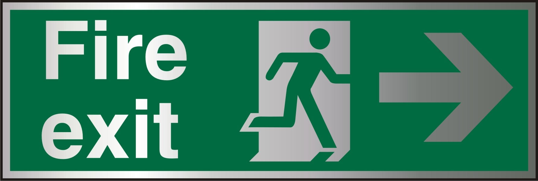 Fire Exit Sign Right Arrow Aluminium 10 x 30 cm