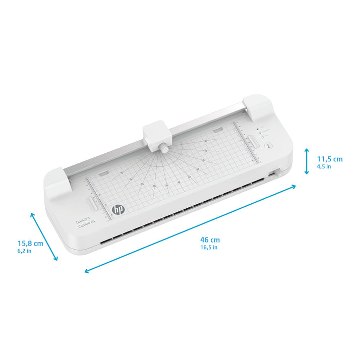 HP OneLam Combo 46 x 15.8 x 11.5 cm A3 Laminator 400 mm/min. 500 Micron 2 min warm-up period