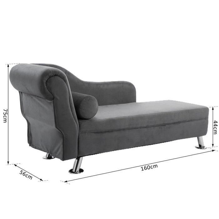 HOMCOM Chaise Longue 750 x 560 x 1600 mm Grey