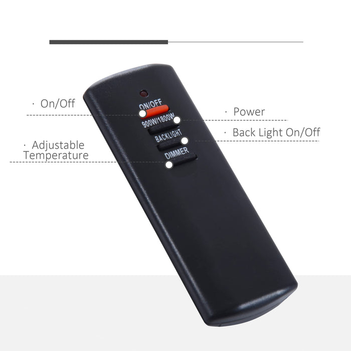 HOMCOM Led Backlit Fireplace Wall Mounted