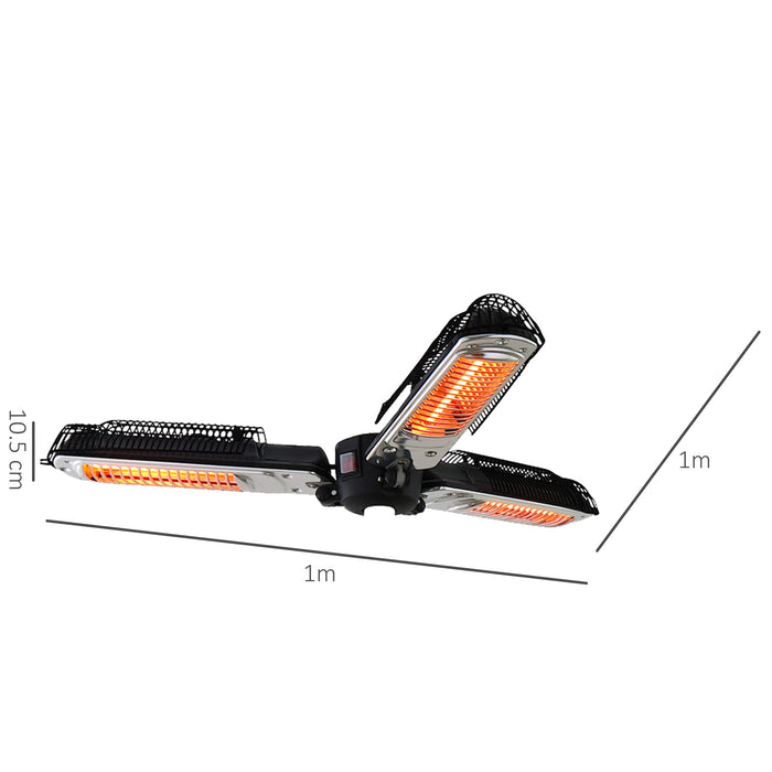 OutSunny Electric Outdoor Heater Black 180 cm