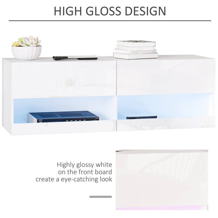 Homcom TV Stand High Gloss White