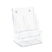 Deflecto 3 Tier 6 Pocket 1/3 A4 Portrait Slanted Free Standing or Wall Mounted Literature Display Holder Crystal Clear - 77401