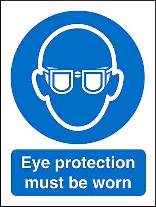 Mandatory Sign Eye Protection Must Be Worn Plastic Blue, White 30 x 20 cm