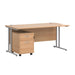 Dams International Straight Desk with 2 Drawer Pedestal SBS216B 1,600 x 800 x 725 mm