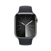 Apple Watch Series 9 (GPS + Cellular) - 45 mm - graphite stainless steel - smart watch with sport band - fluoroelastomer - midnight - band size: S/M - 64 GB - Wi-Fi, LTE, UWB, Bluetooth - 4G - 51.5 g