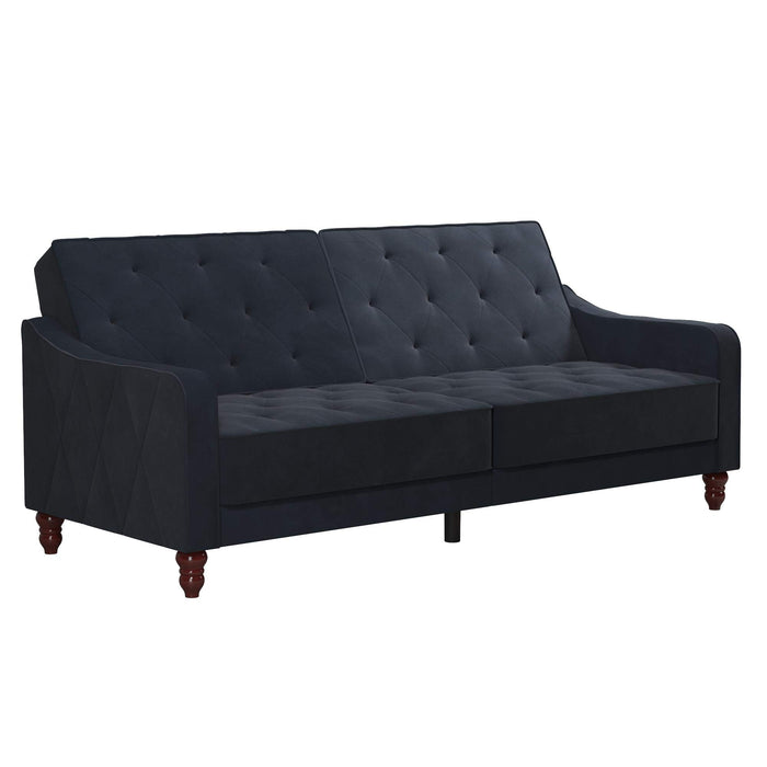 Novogratz 3 Seat Sofa BLUE Velvet 2,070.10 (W) x 850.90 (D) x 876.30 (H) mm