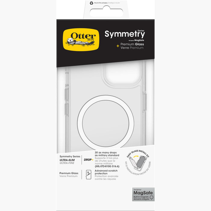 OtterBox Symmetry Clear MagSafe + Premium Glass AM Apple iPhone 15 - clear