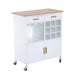 HOMCOM Rolling Kitchen Cart Island White 76 x 40 x 88 cm