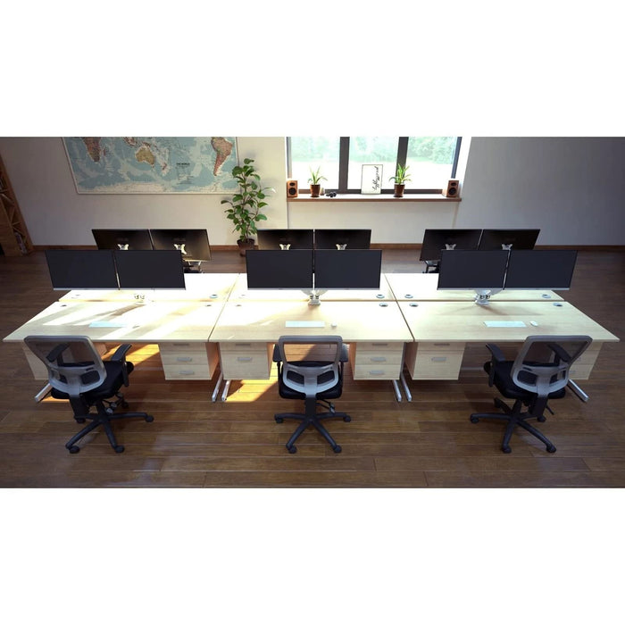 dynamic Ergonomic Desk Impulse MIRDC16FP2WGRY Grey Oak 1600 mm x 800 mm x 730 mm