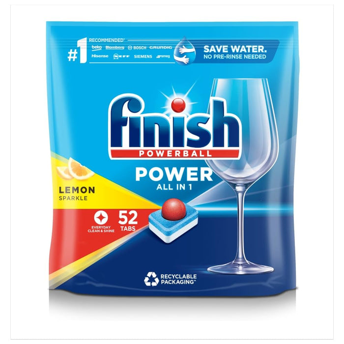 Finish Power All in One Dishwasher Tablets Lemon Pack of 52