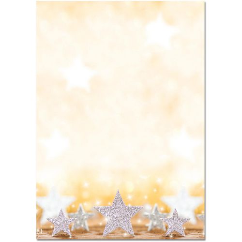 Sigel Christmas Paper A4 90 gsm Silver, Gold Glitter Stars 100 Sheets
