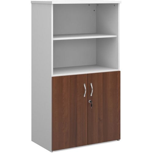 Dams International Combination Unit with Lockable Door and 3 Shelves Universal 800 x 470 x 1440 mm White, Walnut