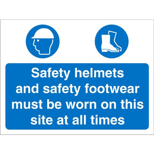 Site Sign Helmets & Shoes PVC 45 x 60 cm