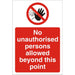 Prohibition Sign No Unauthorised Persons PVC 60 x 40 cm