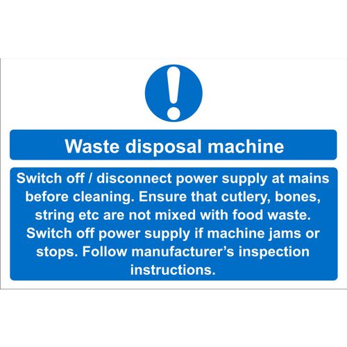 Catering Sign Waste Disposal Vinyl 20 x 30 cm