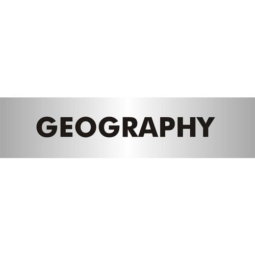 School Sign Geography Acrylic 4.5 x 19 cm
