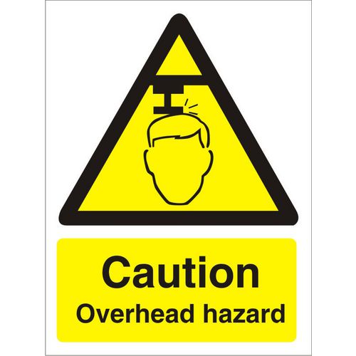 Warning Sign Overhead Hazard Vinyl 30 x 20 cm