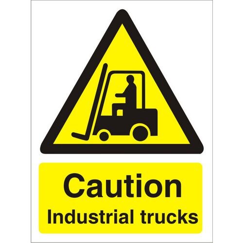 Warning Sign Industrial Trucks Vinyl 40 x 30 cm
