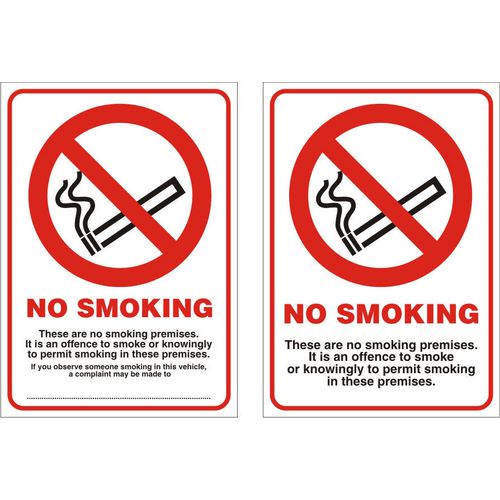 Prohibition Sign No Smoking Plastic 10.5 x 14.8 cm