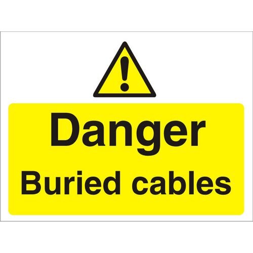 Warning Sign Buried Cables PVC 30 x 40 cm