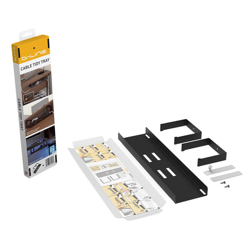 D-Line Desk Cable Tray Steel Black