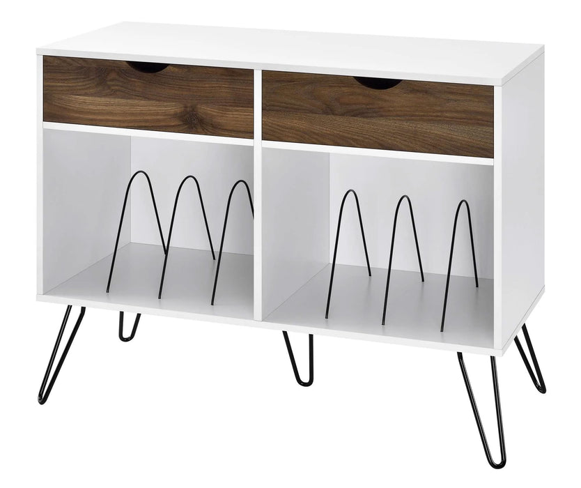 Novogratz AV Stands 1323015COMUK White/Oak 1,008 (W) x 457 (D) x 808 (H) mm MDF, Metal