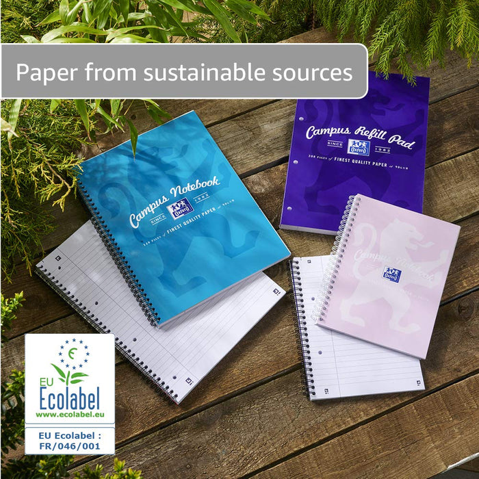 OXFORD Refill Pads Glued A4 Ruled Cardboard Assorted 300 Pages Pack of 3