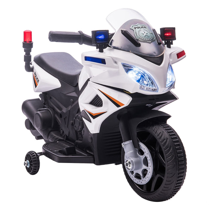 HOMCOM Kids 6V Electric Pedal Motorcycle Ride-On Toy White