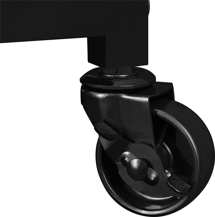 Dorel Multi-Purpose Service Trolley with 4 Shelves Distressed Grey Oak MDF Black Frame 914 x 432 x 861mm