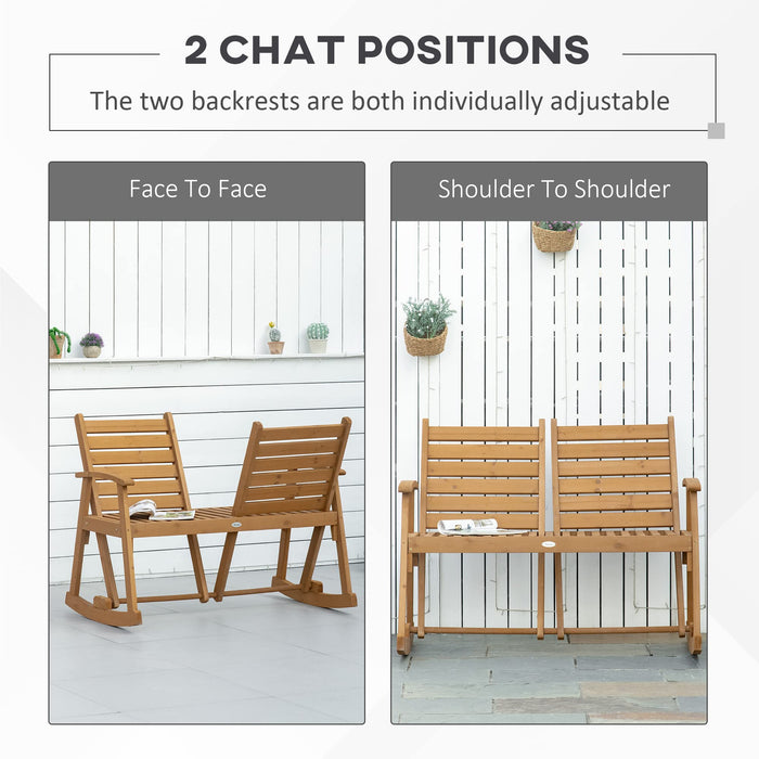 OutSunny Rocking Chair Fir Wood 735 x 1,120 x 870 mm Brown