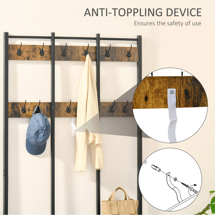 HOMCOM Coat Rack Rustic Brown 400 x 1,084 mm