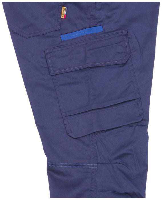BLÅKLÄDER Trousers 14441832 Cotton, Elastolefin, PL (Polyester) Navy Blue, Cornflower Blue Size 38L