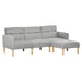 HOMCOM Sofa Bed Linen with Footstool Light Grey