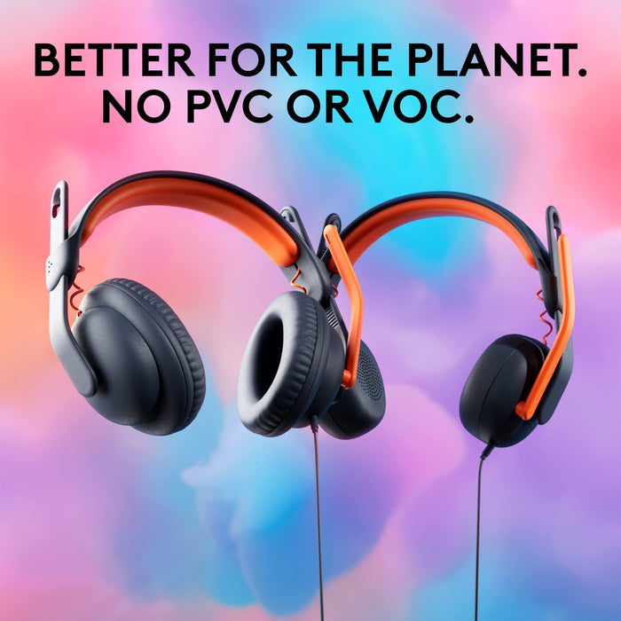 Logitech Zone Learn Over-Ear Wired Headset for Learners, 3.5mm AUX - Headphones with mic - over ear - wired - 3.5 mm jack