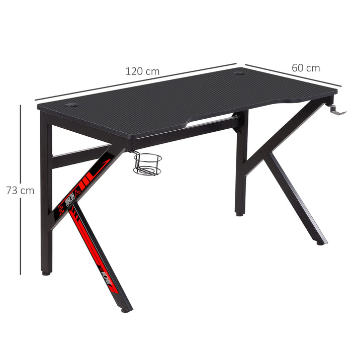 HOMCOM Gaming Desk Black 600 x 730 mm