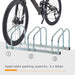 HOMCOM 6-Bike Floor Parking Stand-Silver