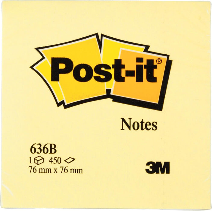 Post-it Sticky Notes Cube 76 x 76 mm Canary Yellow 450 Sheets