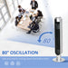 HOMCOM Tower Fan Non Height Adjustable 60 W ABS (Acrylonitrile Butadiene Styrene) Silver 28 x 28 x 100 cm