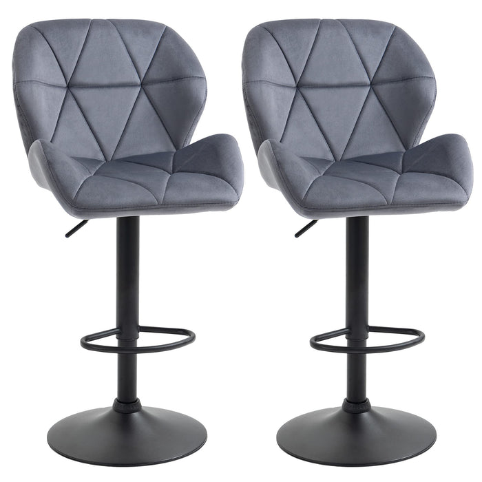 HOMCOM Bar Stool Black Pack of 2