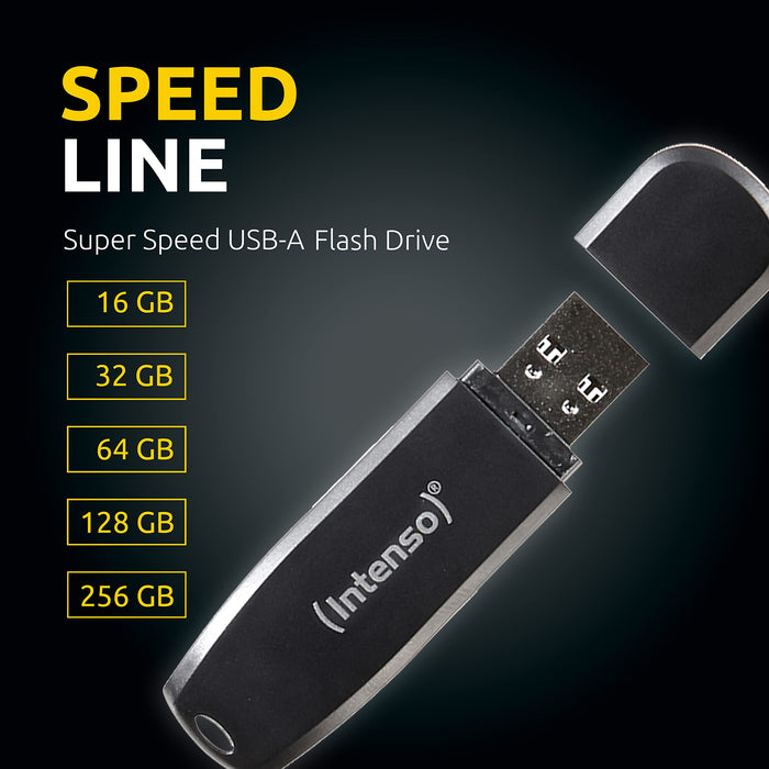 Intenso USB 3.2 Flash Drive Speed Line 128 GB Black