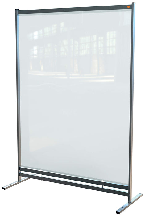 Nobo Freestanding Protective Room Divider Screen Premium Plus 2060 x 1480 x 610mm Metal, PVC Silver