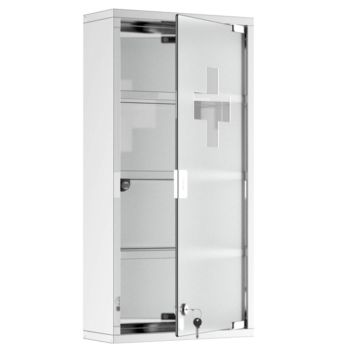 HOMCOM Medicine Cabinet 02-0330 Stainless Steel, Stalinite Silver 300 mm x 120 mm x 600 mm