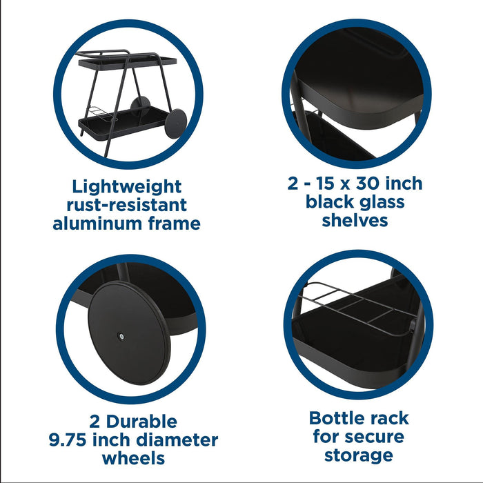 Novogratz 88191CHC1E Metal Outdoor Cart
