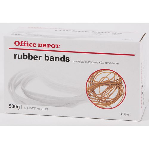 Office Depot Rubber Bands 1.5 x 80mm 50 mm (D) Natural 500g