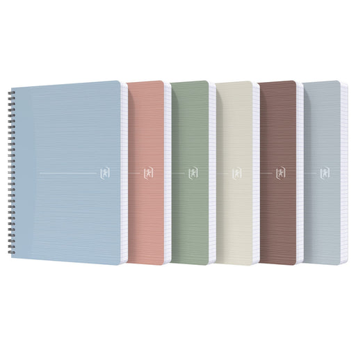 OXFORD Notebook 400154144 A4 Ruled Twin Wire Card Assorted 180 Pages 90 Sheets Pack of 5