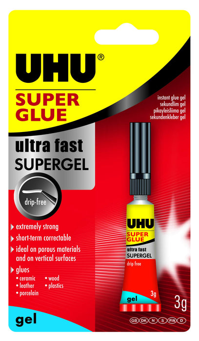 UHU Super Glue Gel Transparent 3g